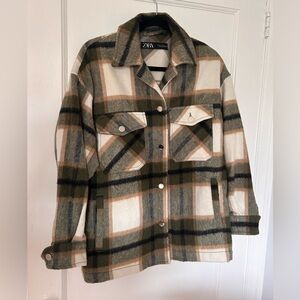 Zara Wool Plaid Jacket